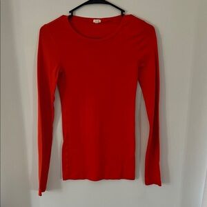 J. Crew Vibrant Red Long Sleeve Tee
